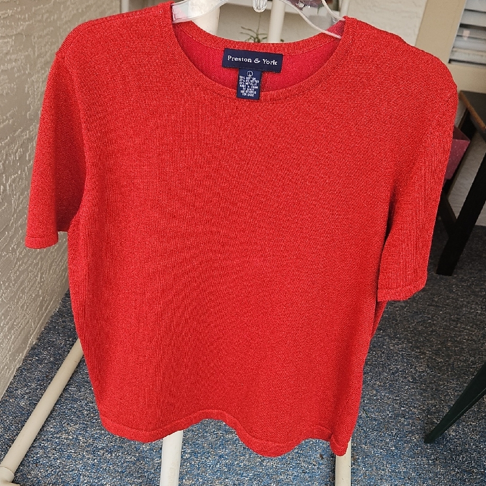 Preston & York Vibrant Red Crew Neck Sweater
